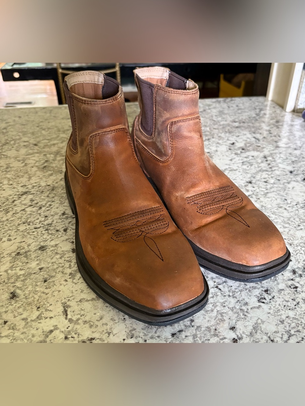 Twisted X Brown Leather Slip-On Cowboy Chelsea Boots MUL0005 SIZE 11